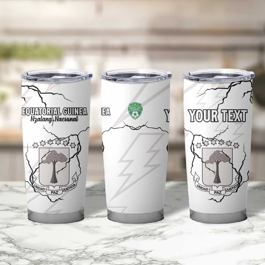 Custom Equatorial Guinea Football Tumbler Cup Go Champions - White Version