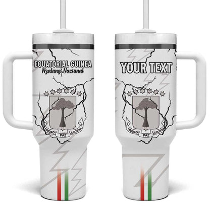 Custom Equatorial Guinea Football Tumbler With Handle Go Champions - White Version