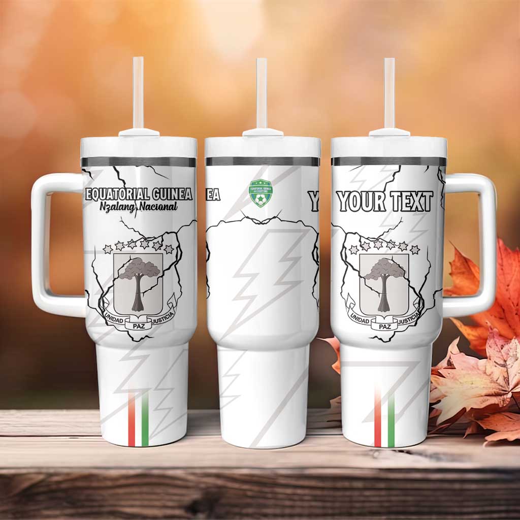 Custom Equatorial Guinea Football Tumbler With Handle Go Champions - White Version
