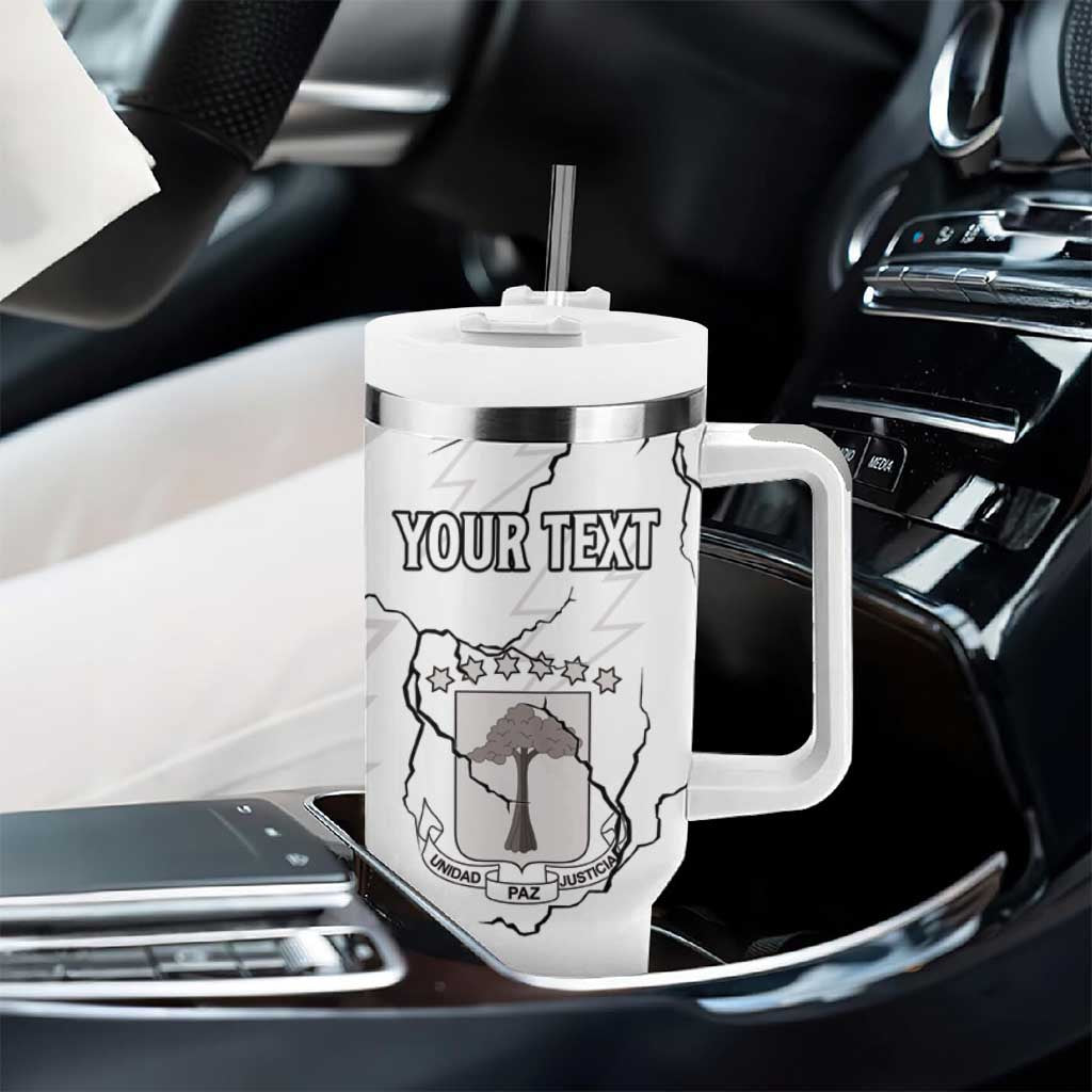 Custom Equatorial Guinea Football Tumbler With Handle Go Champions - White Version