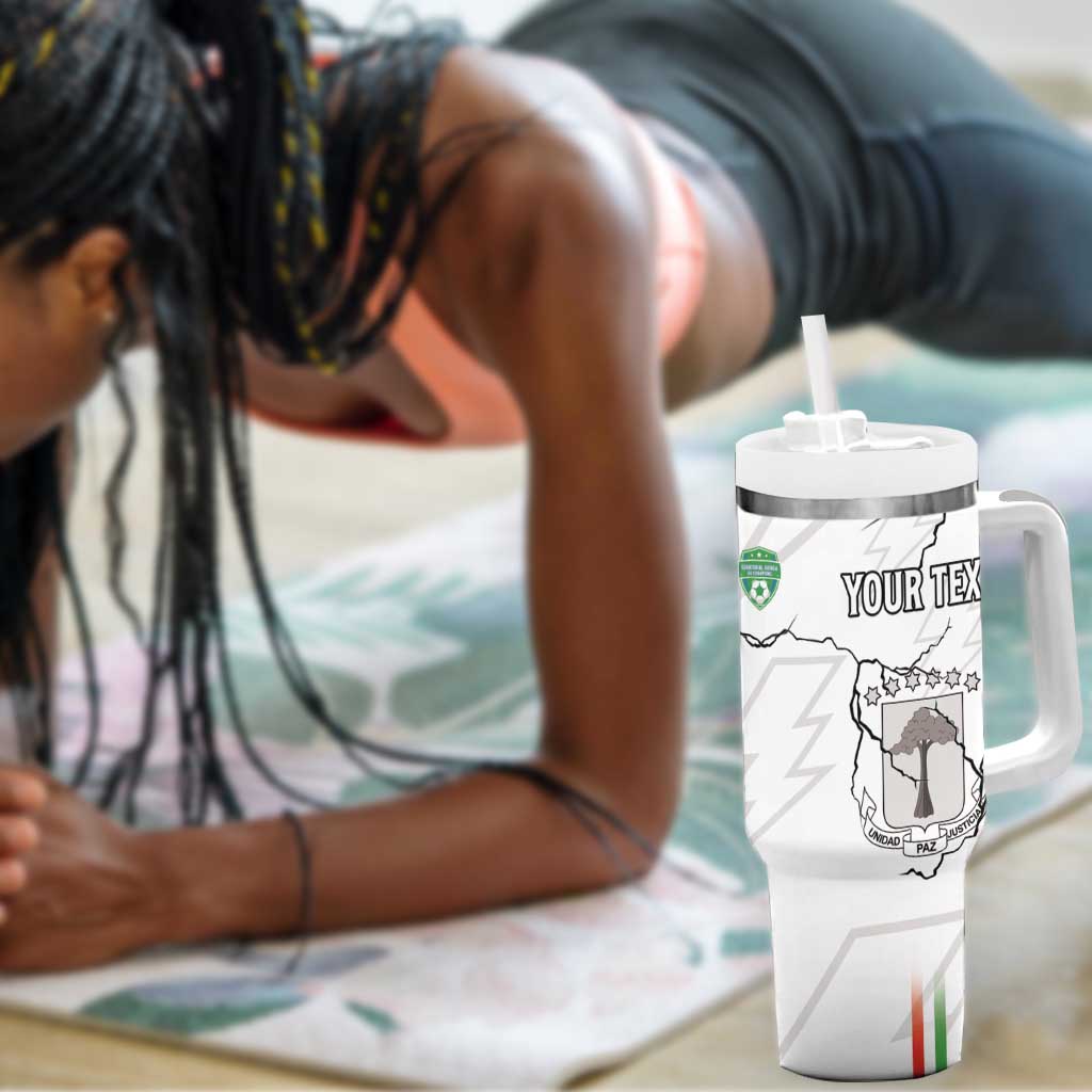 Custom Equatorial Guinea Football Tumbler With Handle Go Champions - White Version