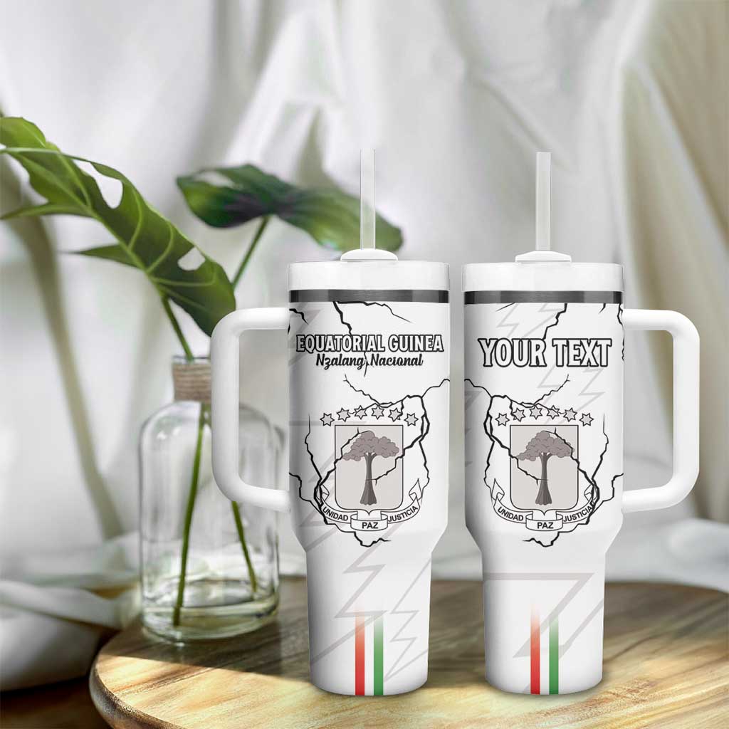 Custom Equatorial Guinea Football Tumbler With Handle Go Champions - White Version