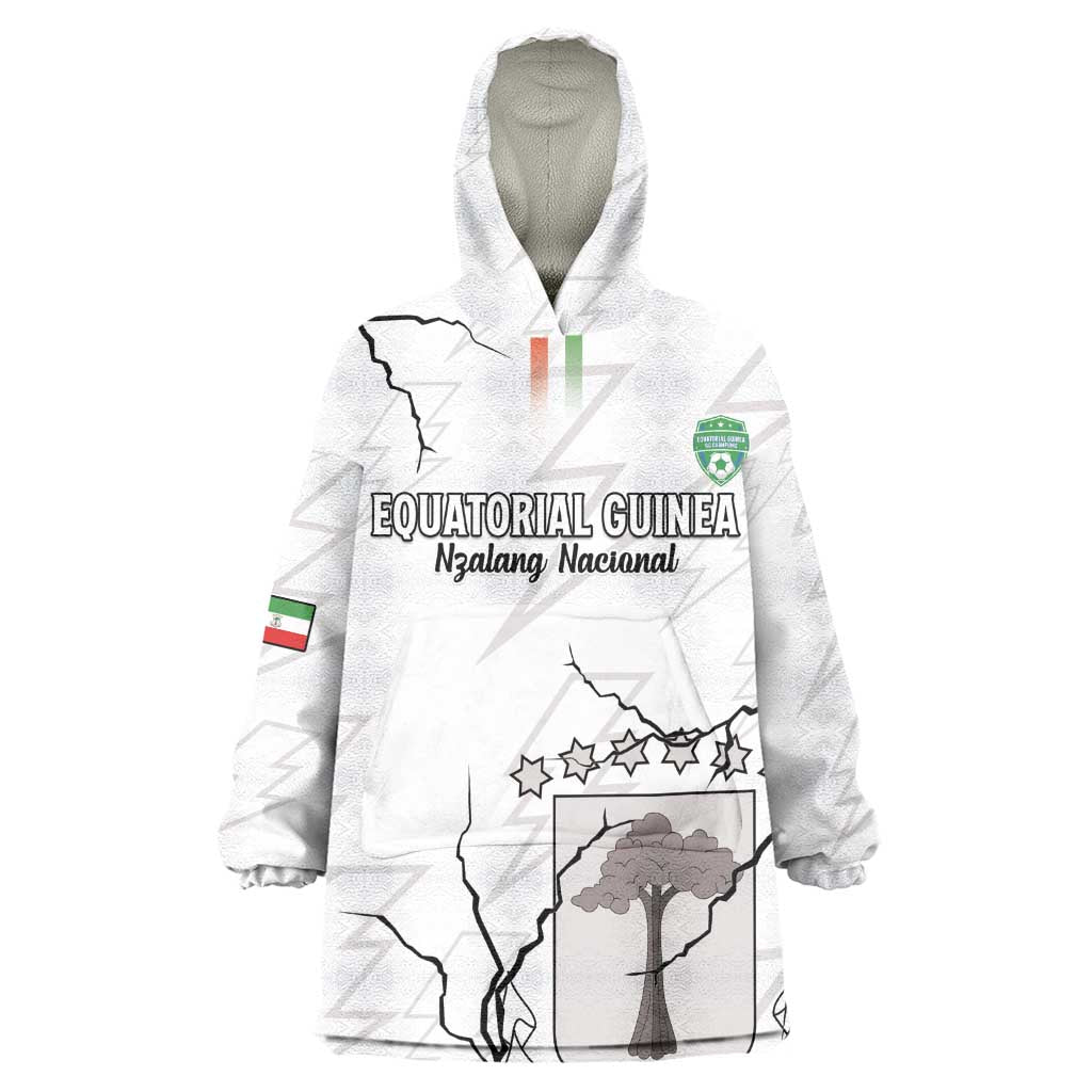 Custom Equatorial Guinea Football Wearable Blanket Hoodie Go Champions - White Version