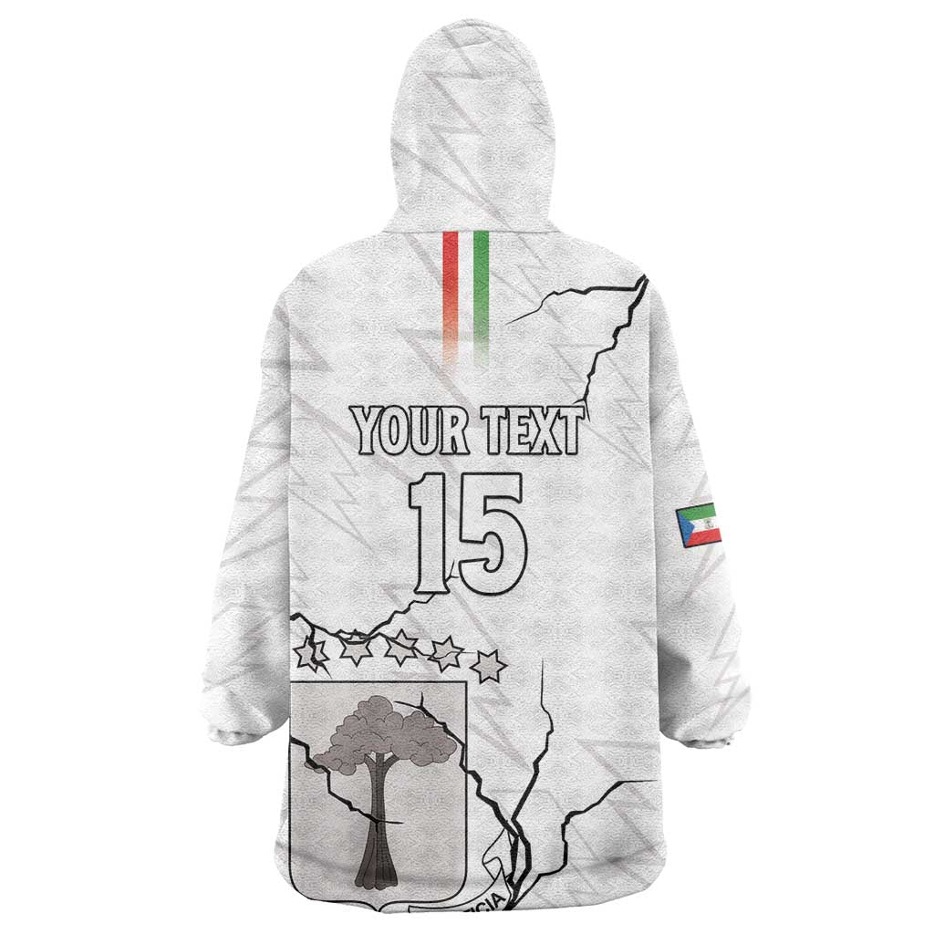 Custom Equatorial Guinea Football Wearable Blanket Hoodie Go Champions - White Version