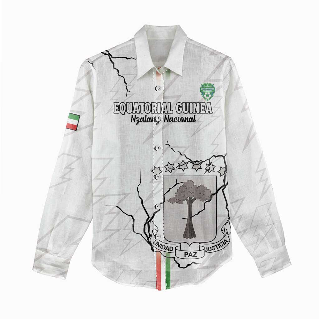 Custom Equatorial Guinea Football Women Casual Shirt Go Champions - White Version