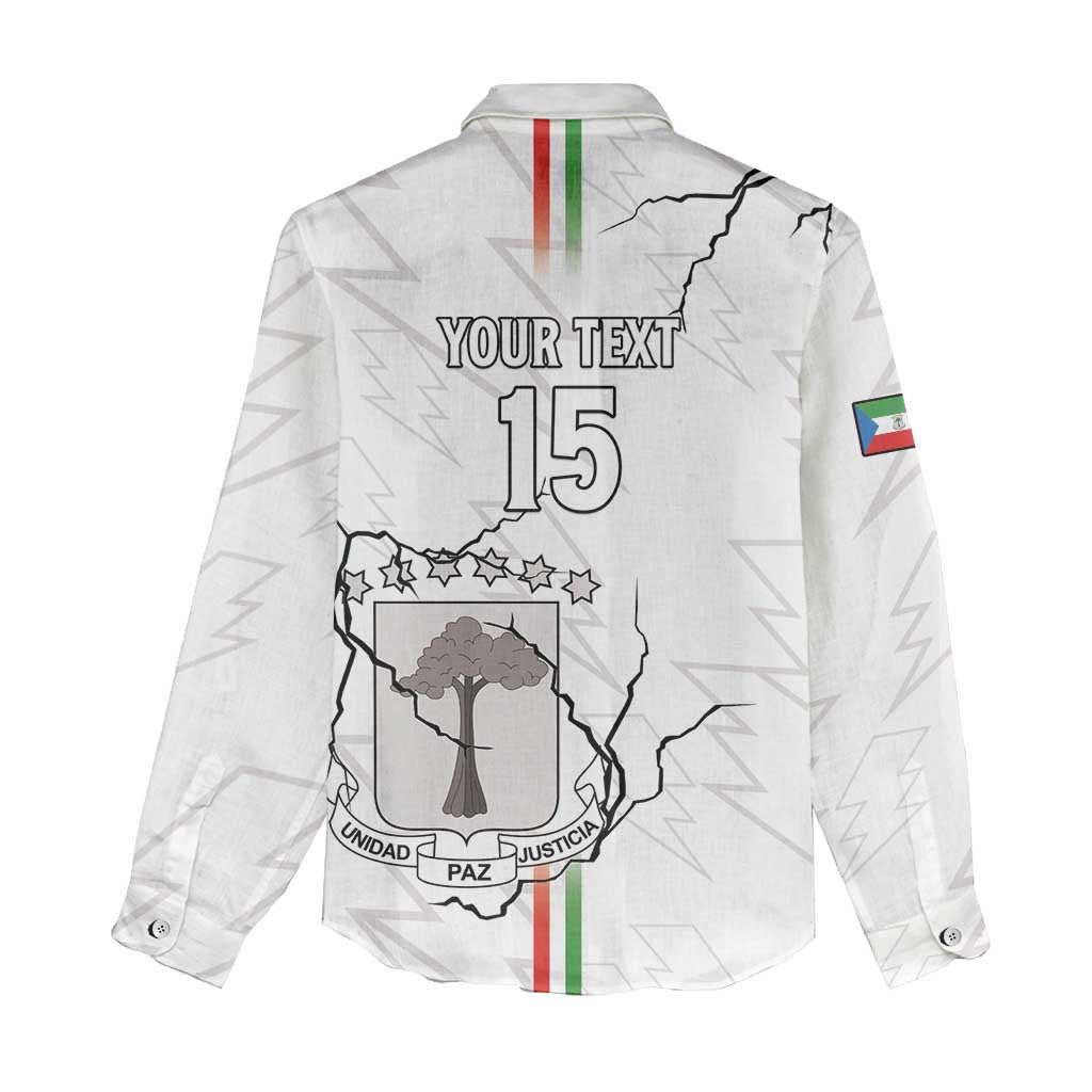 Custom Equatorial Guinea Football Women Casual Shirt Go Champions - White Version