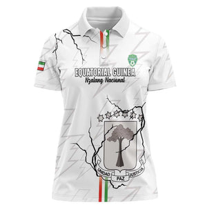 Custom Equatorial Guinea Football Women Polo Shirt Go Champions - White Version