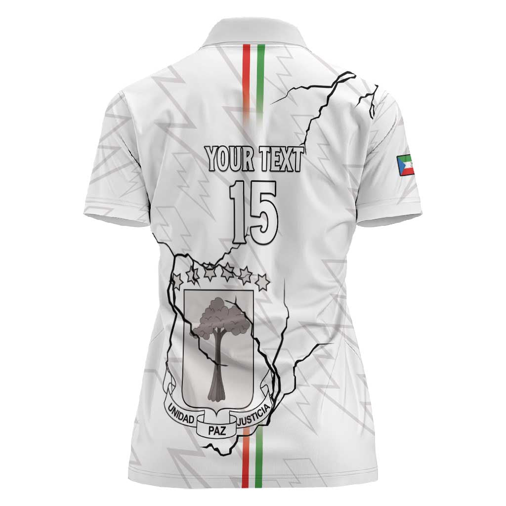 Custom Equatorial Guinea Football Women Polo Shirt Go Champions - White Version