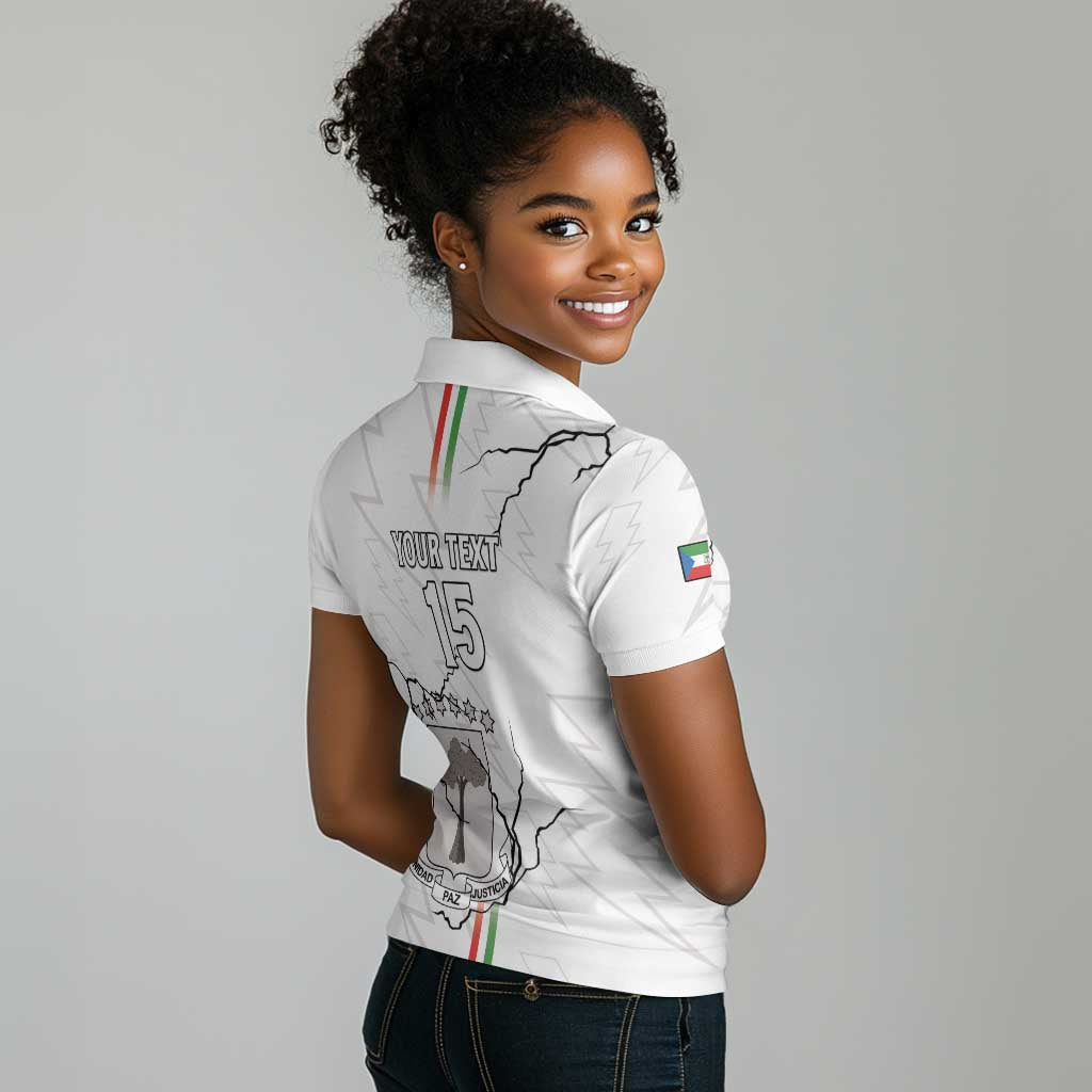 Custom Equatorial Guinea Football Women Polo Shirt Go Champions - White Version