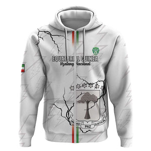 Custom Equatorial Guinea Football Zip Hoodie Go Champions - White Version