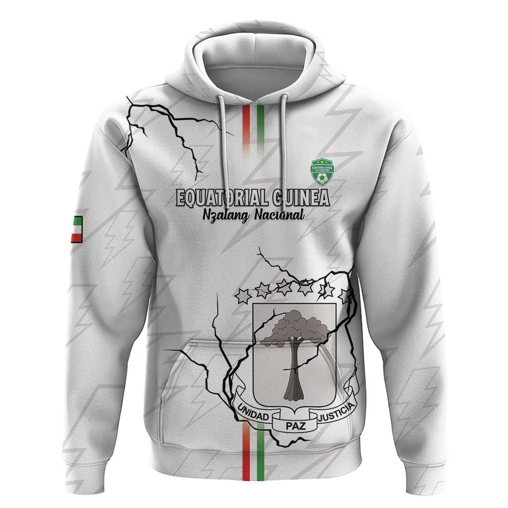 Custom Equatorial Guinea Football Zip Hoodie Go Champions - White Version