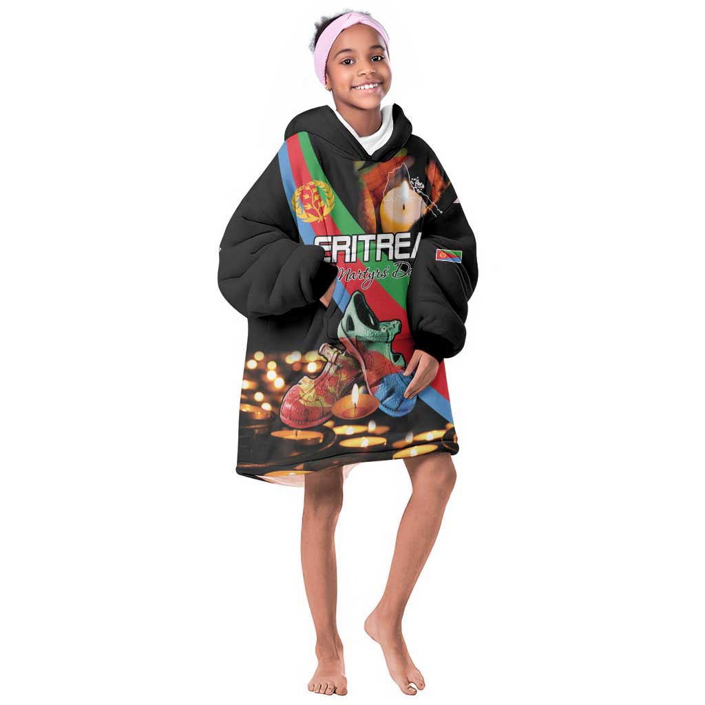 Personalized Eritrea Martyrs Day Kid Wearable Blanket Hoodie Candlelight Vigil Remembering Our Heroes