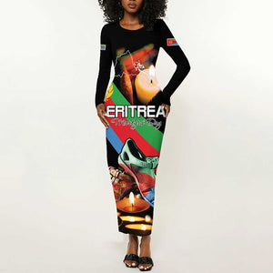 Personalized Eritrea Martyrs Day Long Sleeve Bodycon Dress Candlelight Vigil Remembering Our Heroes LT15