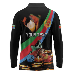 Personalized Eritrea Martyrs Day Long Sleeve Polo Shirt Candlelight Vigil Remembering Our Heroes
