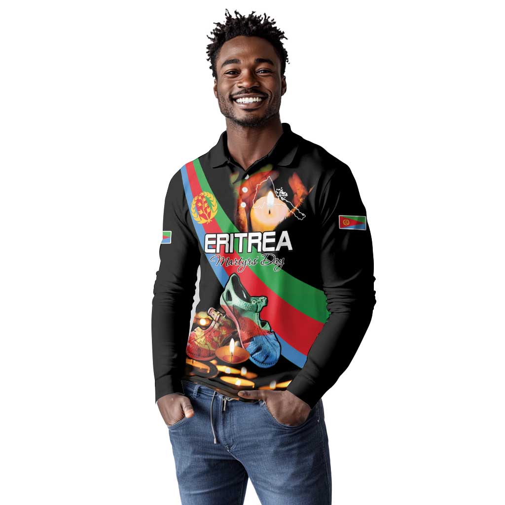 Personalized Eritrea Martyrs Day Long Sleeve Polo Shirt Candlelight Vigil Remembering Our Heroes