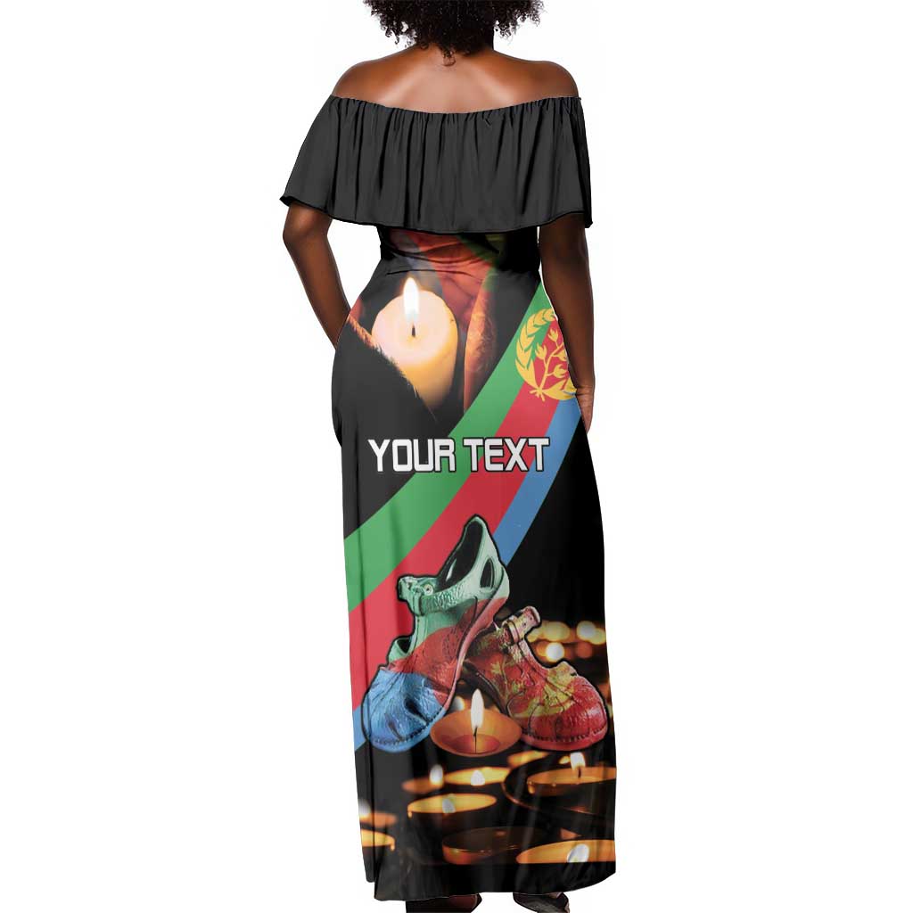Personalized Eritrea Martyrs Day Off Shoulder Maxi Dress Candlelight Vigil Remembering Our Heroes