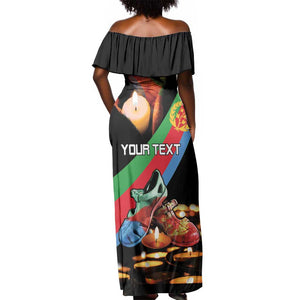 Personalized Eritrea Martyrs Day Off Shoulder Maxi Dress Candlelight Vigil Remembering Our Heroes