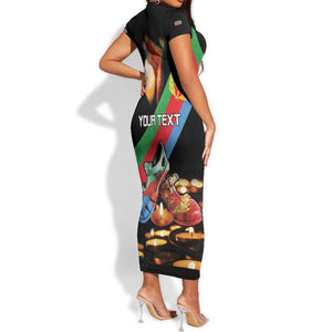 Personalized Eritrea Martyrs Day Short Sleeve Bodycon Dress Candlelight Vigil Remembering Our Heroes LT15