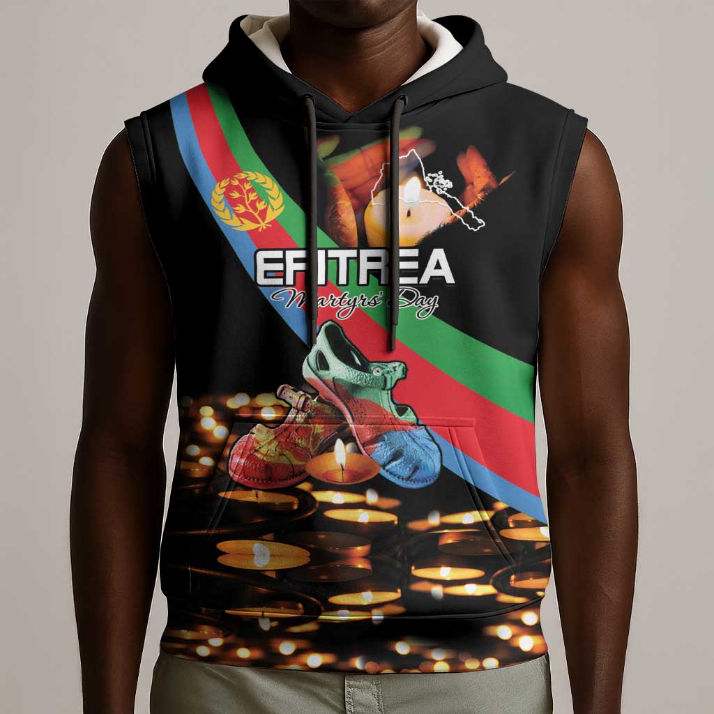 Personalized Eritrea Martyrs Day Sleeveless Hoodie Candlelight Vigil Remembering Our Heroes - African Pride