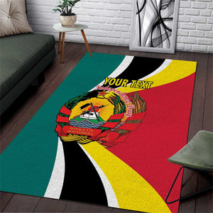 Personalized Mozambique Independence Day Area Rug Coat Of Arms - Flag Style