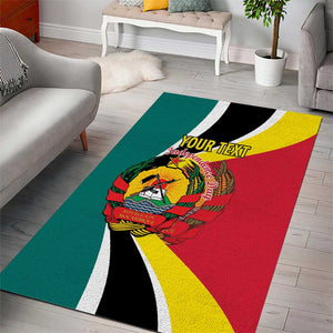 Personalized Mozambique Independence Day Area Rug Coat Of Arms - Flag Style