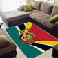 Personalized Mozambique Independence Day Area Rug Coat Of Arms - Flag Style