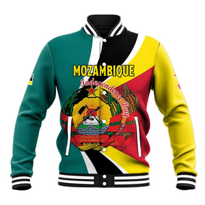 Personalized Mozambique Independence Day Baseball Jacket Coat Of Arms - Flag Style