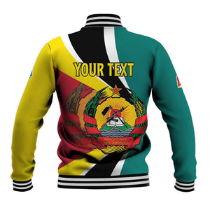Personalized Mozambique Independence Day Baseball Jacket Coat Of Arms - Flag Style