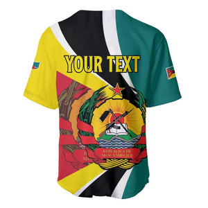 Personalized Mozambique Independence Day Baseball Jersey Coat Of Arms - Flag Style