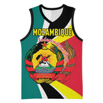 Personalized Mozambique Independence Day Basketball Jersey Coat Of Arms - Flag Style - African Pride
