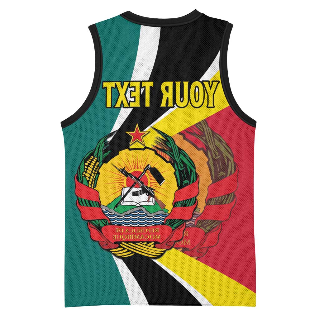 Personalized Mozambique Independence Day Basketball Jersey Coat Of Arms - Flag Style - African Pride