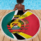 Personalized Mozambique Independence Day Beach Blanket Coat Of Arms - Flag Style