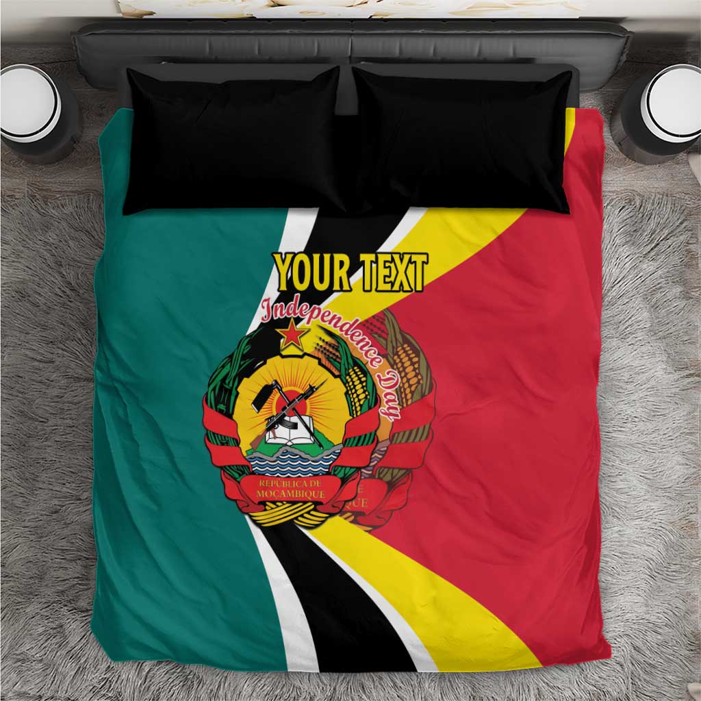 Personalized Mozambique Independence Day Bedding Set Coat Of Arms - Flag Style