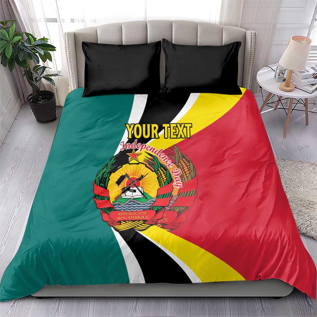 Personalized Mozambique Independence Day Bedding Set Coat Of Arms - Flag Style