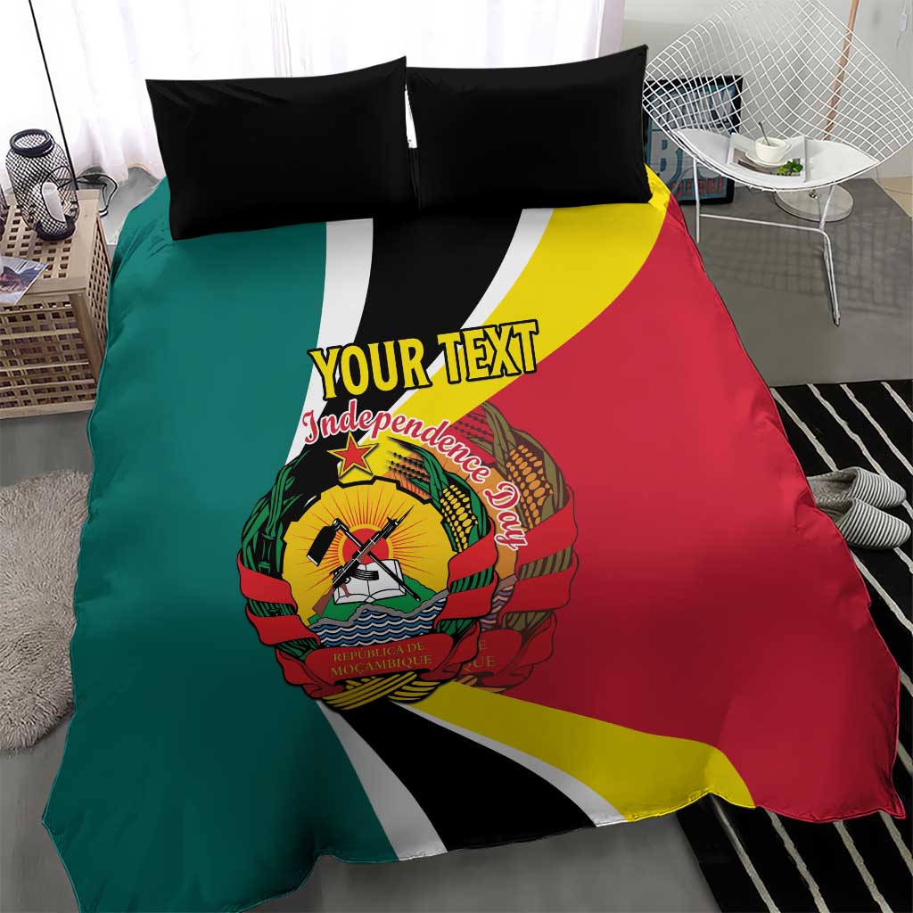 Personalized Mozambique Independence Day Bedding Set Coat Of Arms - Flag Style