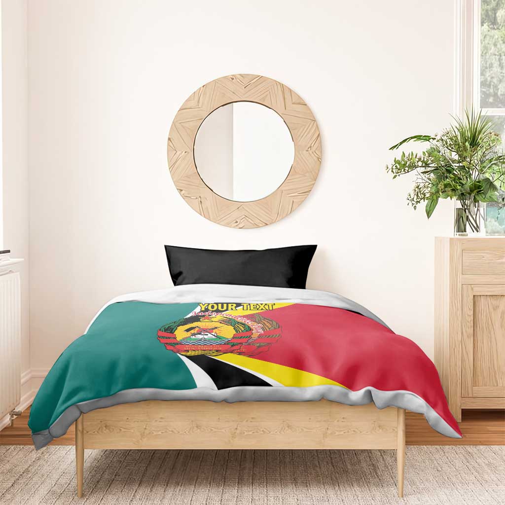 Personalized Mozambique Independence Day Bedding Set Coat Of Arms - Flag Style