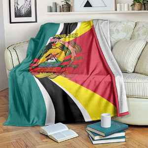 Personalized Mozambique Independence Day Blanket Coat Of Arms - Flag Style