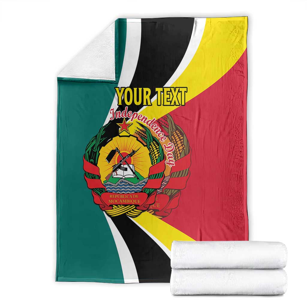 Personalized Mozambique Independence Day Blanket Coat Of Arms - Flag Style