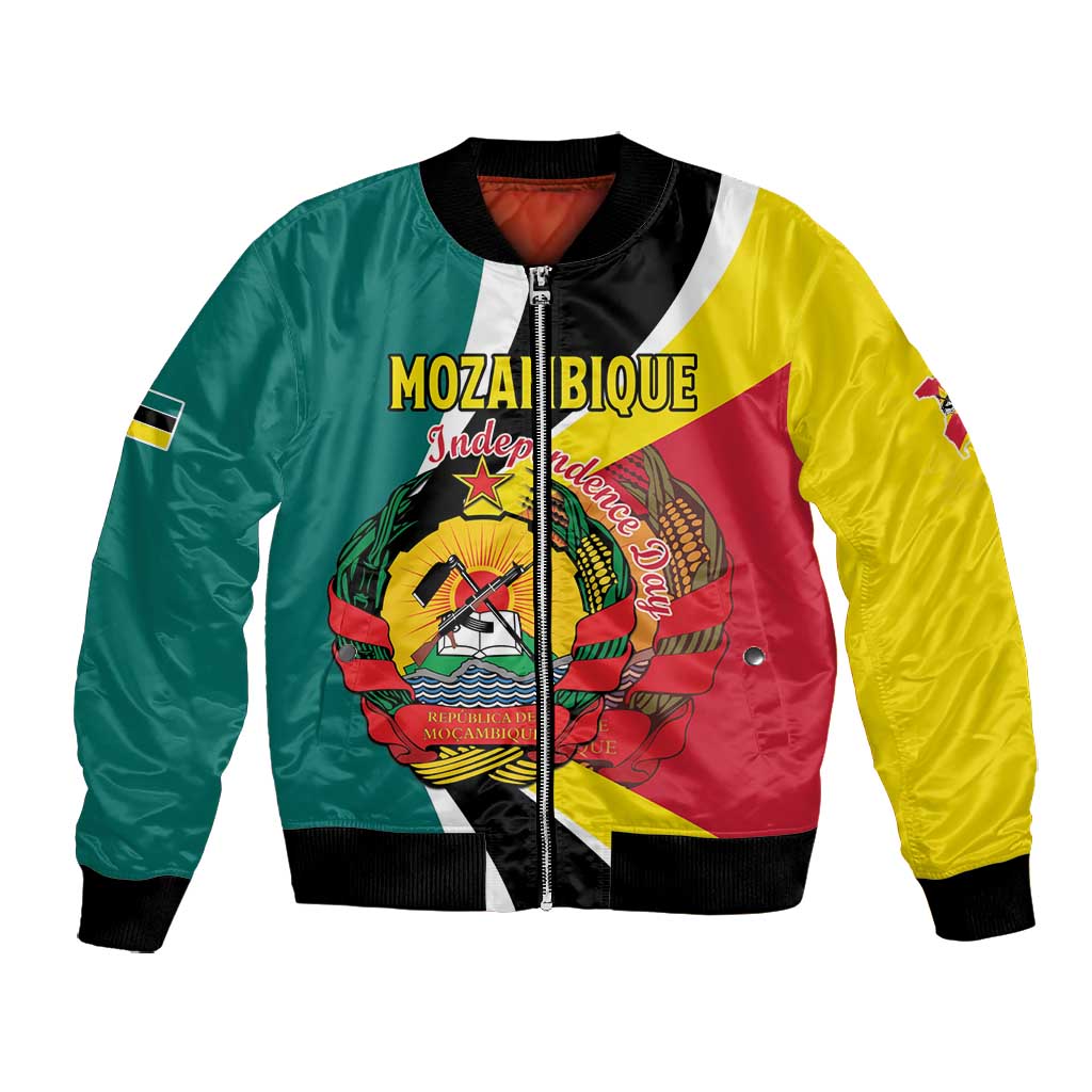 Personalized Mozambique Independence Day Bomber Jacket Coat Of Arms - Flag Style