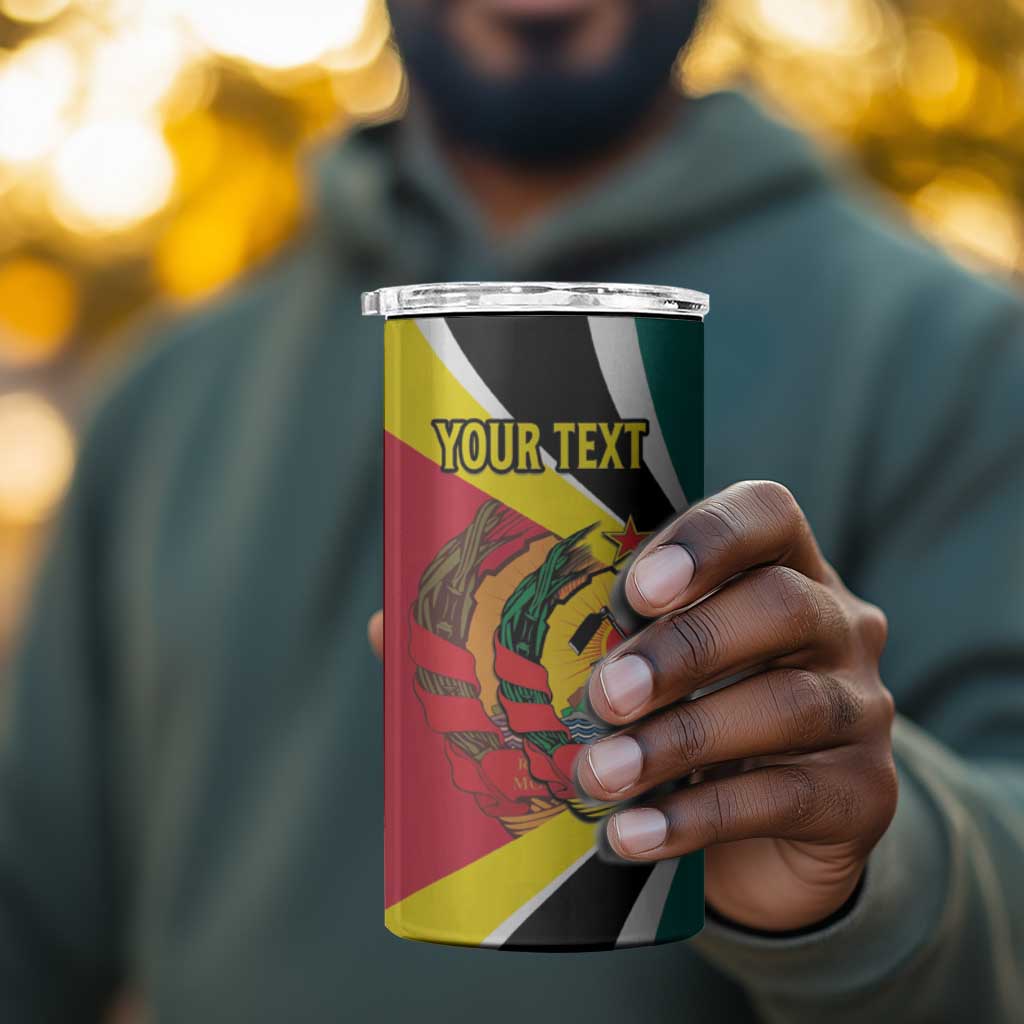 Personalized Mozambique Independence Day 4 in 1 Can Cooler Tumbler Coat Of Arms - Flag Style