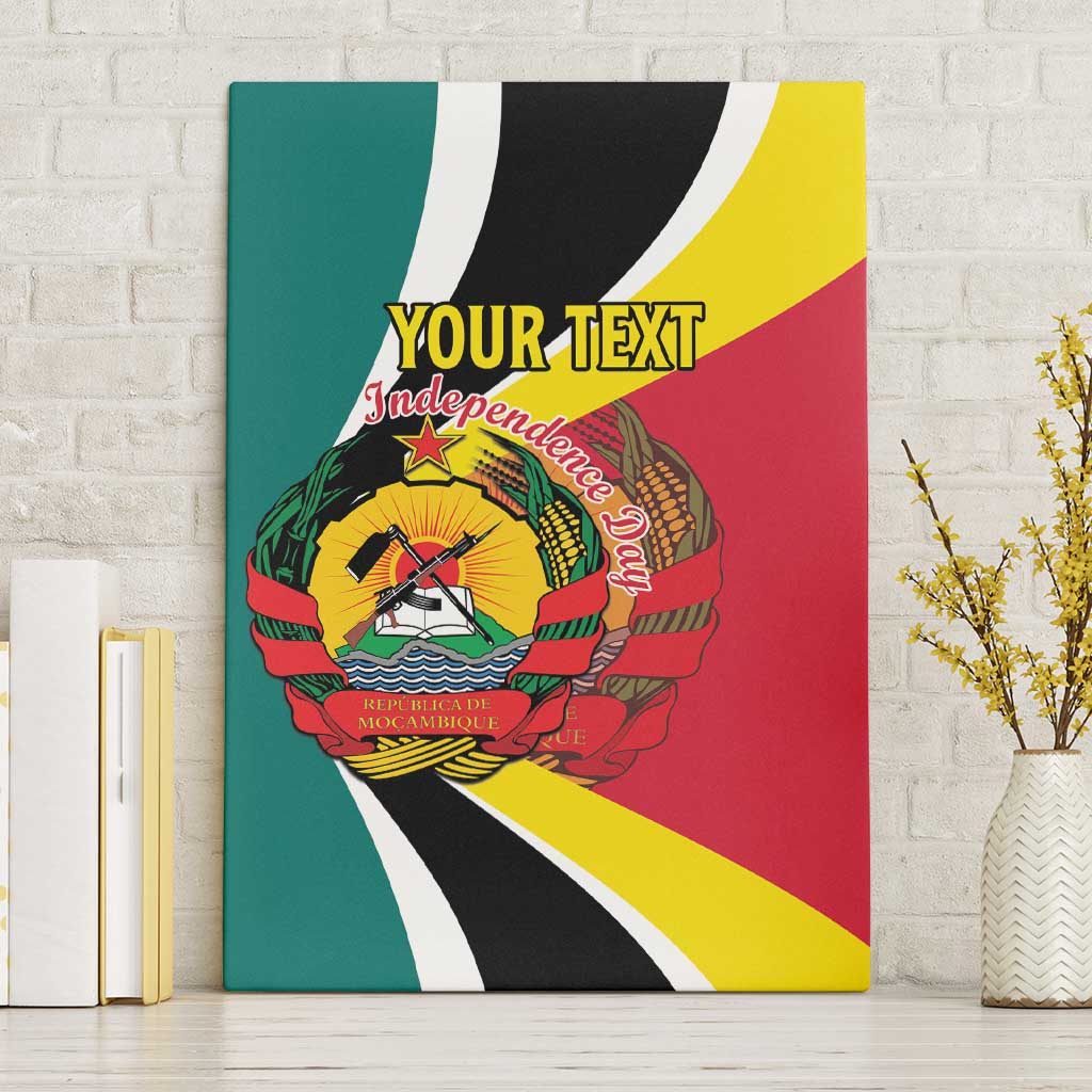 Personalized Mozambique Independence Day Canvas Wall Art Coat Of Arms - Flag Style