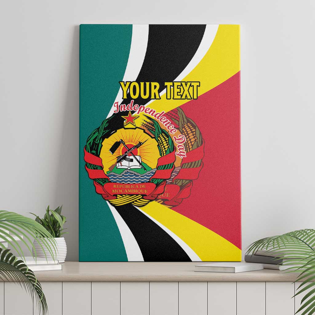 Personalized Mozambique Independence Day Canvas Wall Art Coat Of Arms - Flag Style