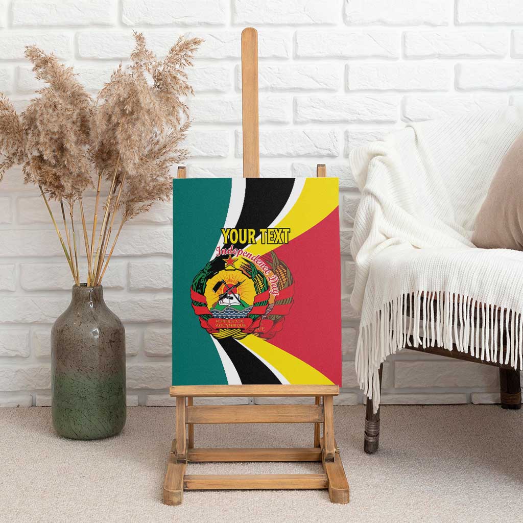 Personalized Mozambique Independence Day Canvas Wall Art Coat Of Arms - Flag Style