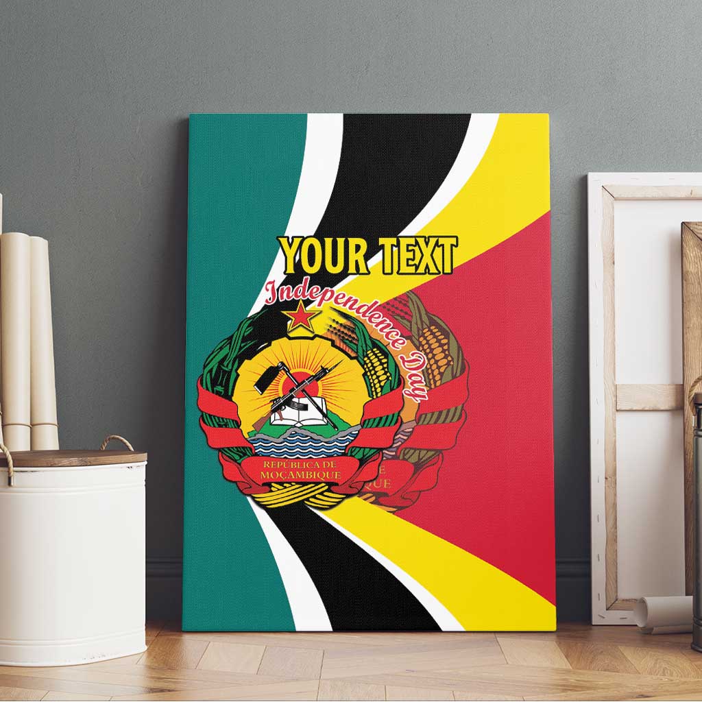Personalized Mozambique Independence Day Canvas Wall Art Coat Of Arms - Flag Style