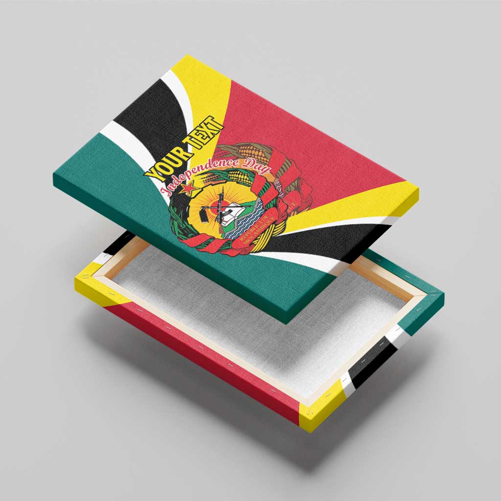 Personalized Mozambique Independence Day Canvas Wall Art Coat Of Arms - Flag Style