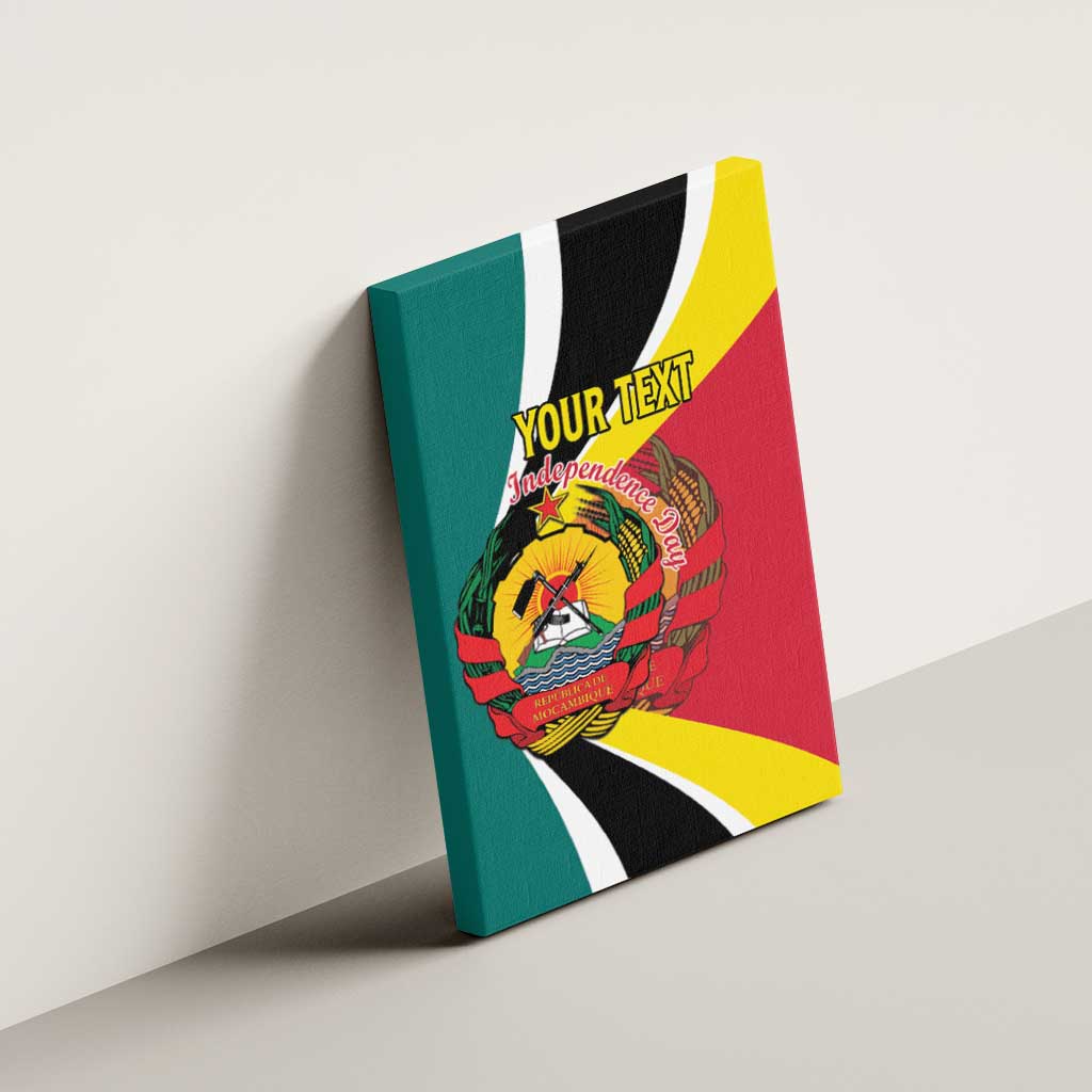 Personalized Mozambique Independence Day Canvas Wall Art Coat Of Arms - Flag Style