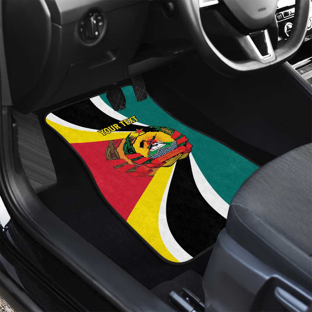 Personalized Mozambique Independence Day Car Mats Coat Of Arms - Flag Style