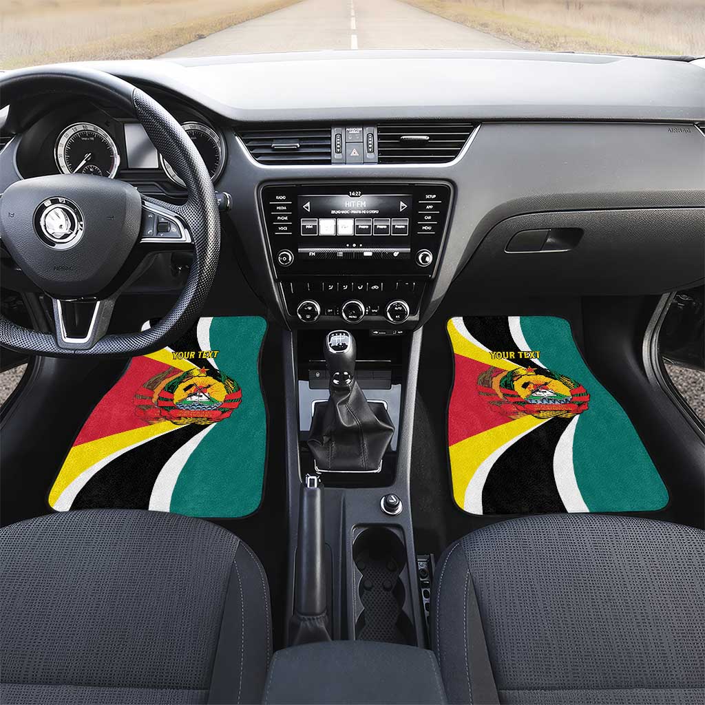 Personalized Mozambique Independence Day Car Mats Coat Of Arms - Flag Style