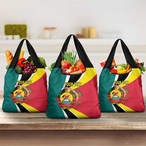 Personalized Mozambique Independence Day Grocery Bag Coat Of Arms - Flag Style