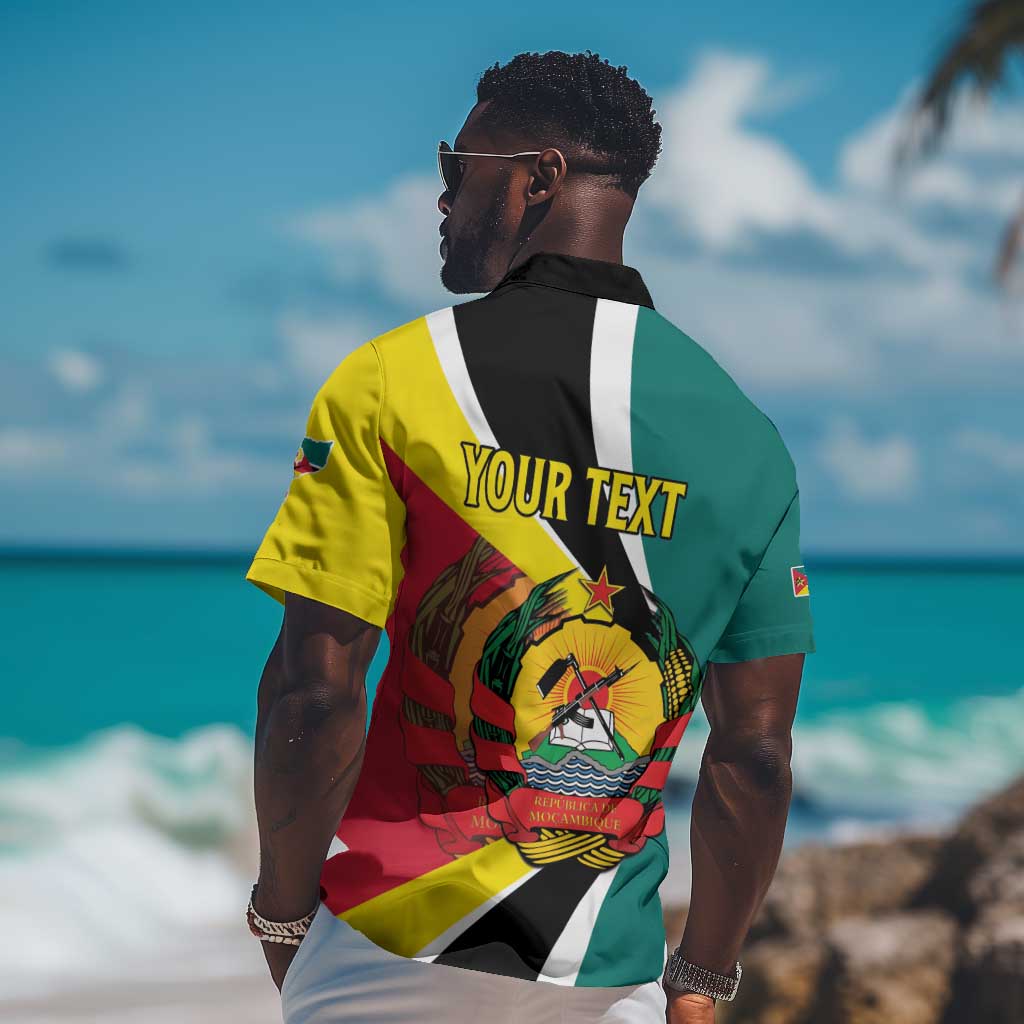 Personalized Mozambique Independence Day Hawaiian Shirt Coat Of Arms - Flag Style